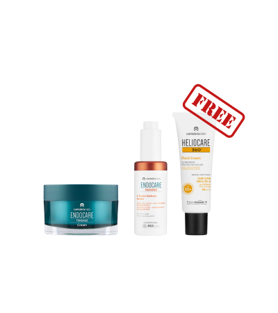 Endocare Radiance C Ferulic Edafence Serum + Endocare Tensage Cream +  Free Heliocare 360 Fluid Cream SPF 50+